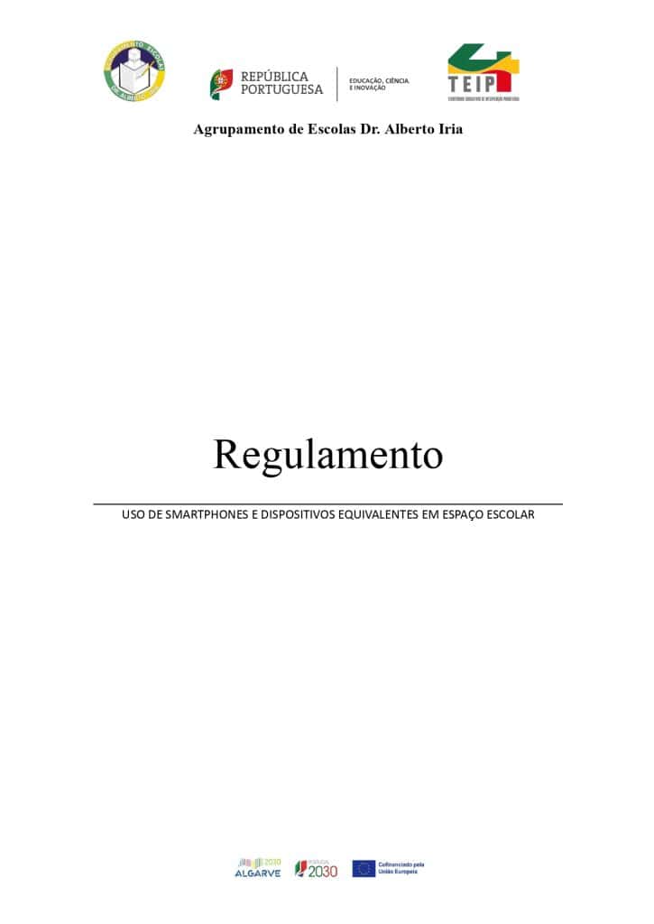 Política de uso de smartphones em escolas Dr. Alberto Iria, regulamento para aprendizagem e segurança escolar.